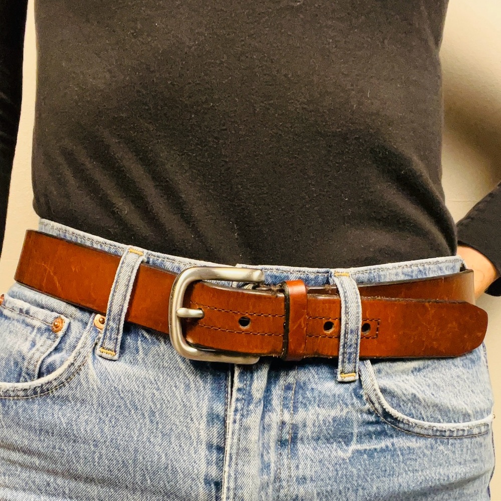 Fossil Genuine Leather Brown Belt | Size 85/34 | Silver Roller Buckle - Picture 13 of 13